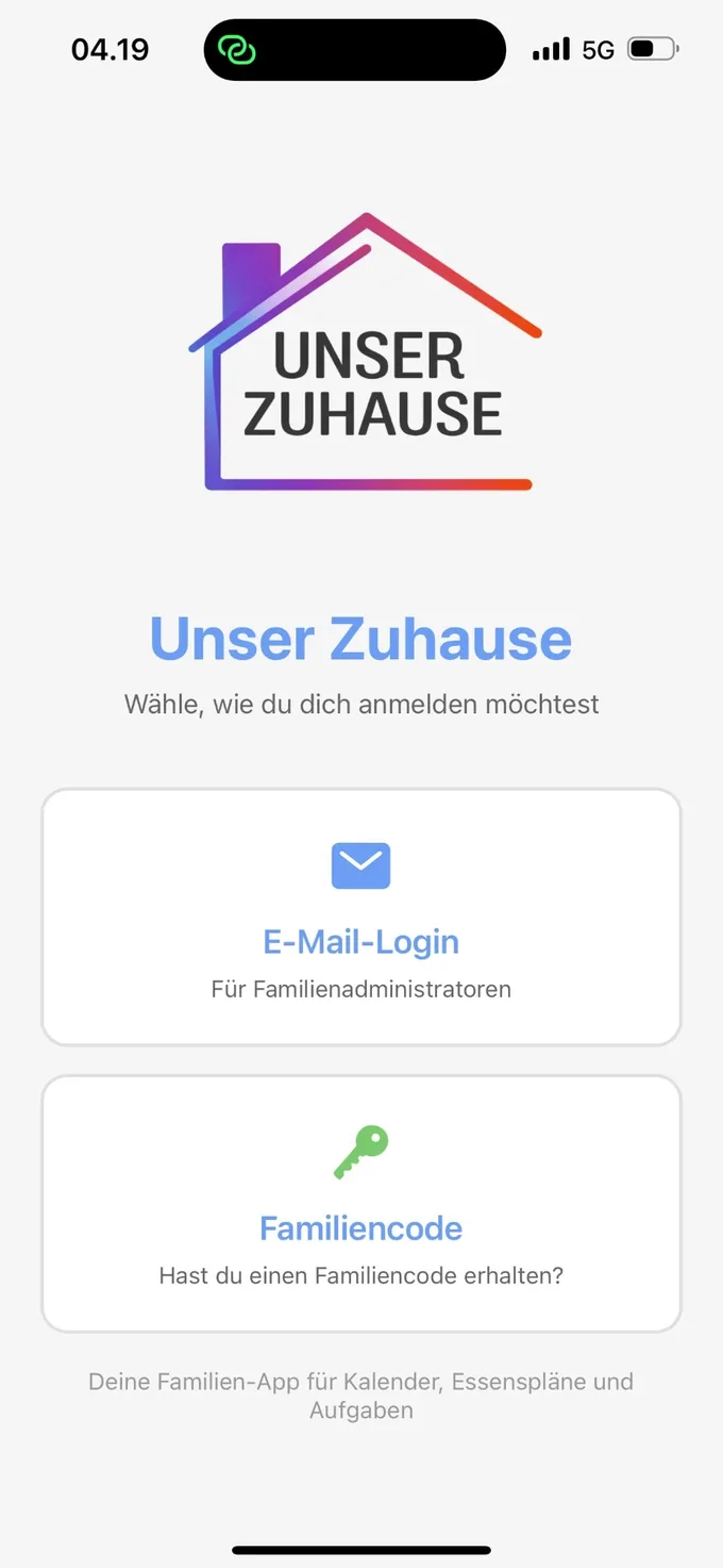 In der App anmelden